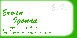 ervin igonda business card